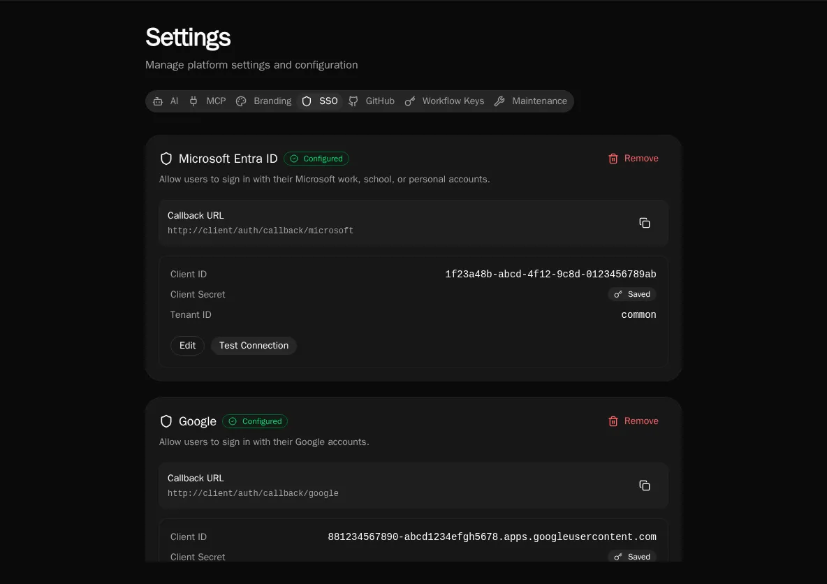 SSO Configured State