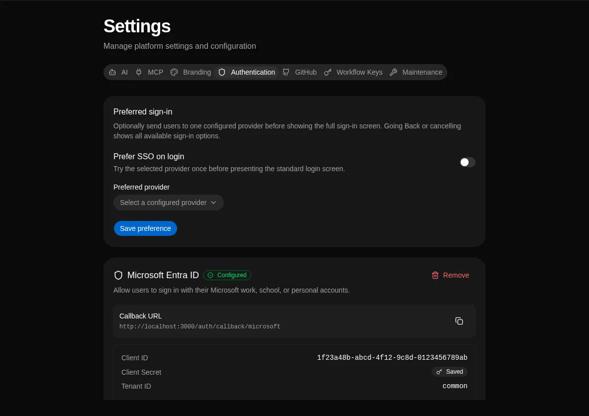 SSO Configured State