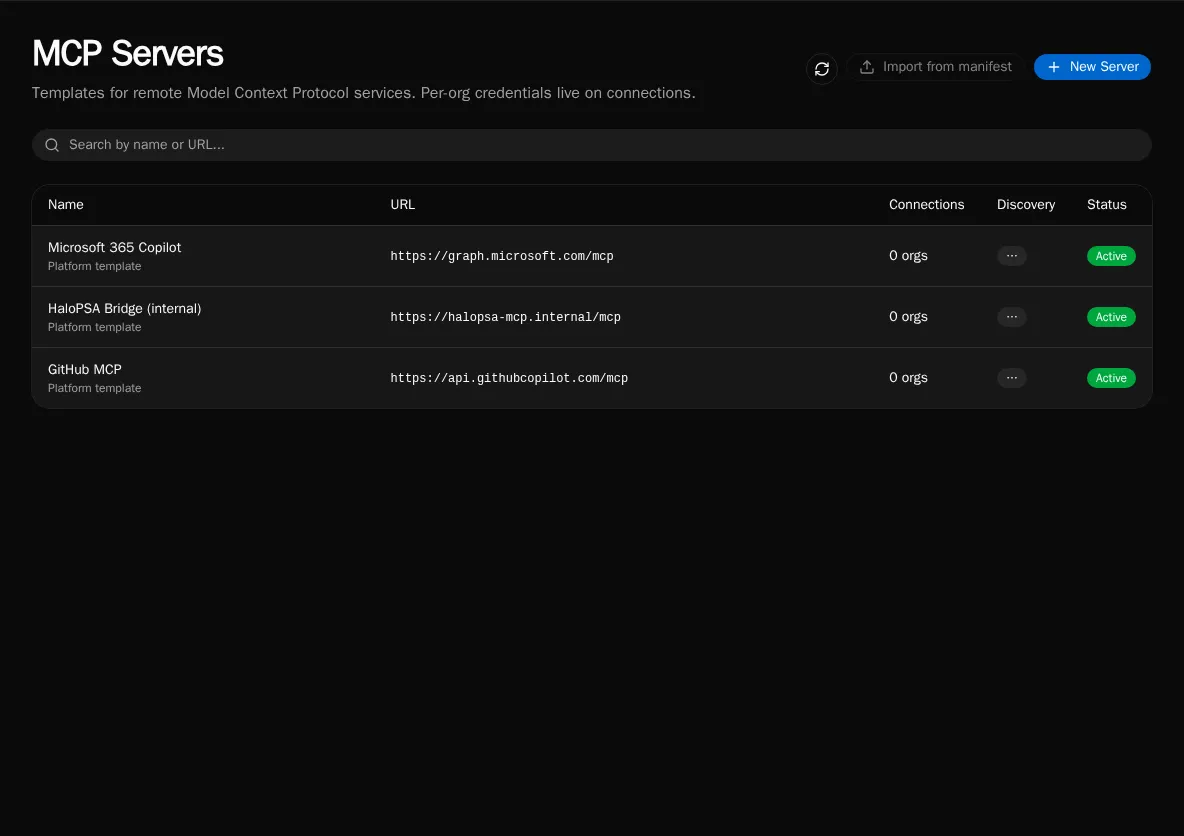 Bifrost external MCP servers list