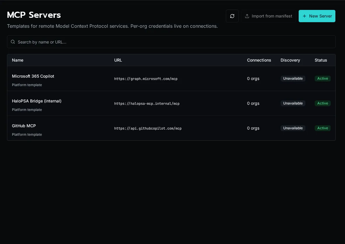 Bifrost external MCP servers list