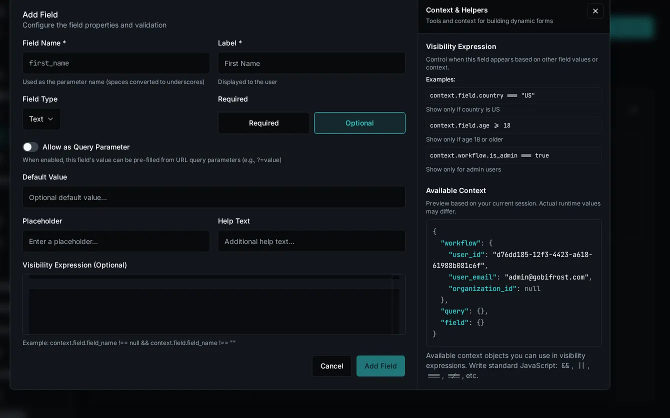 Visibility Expression Configuration