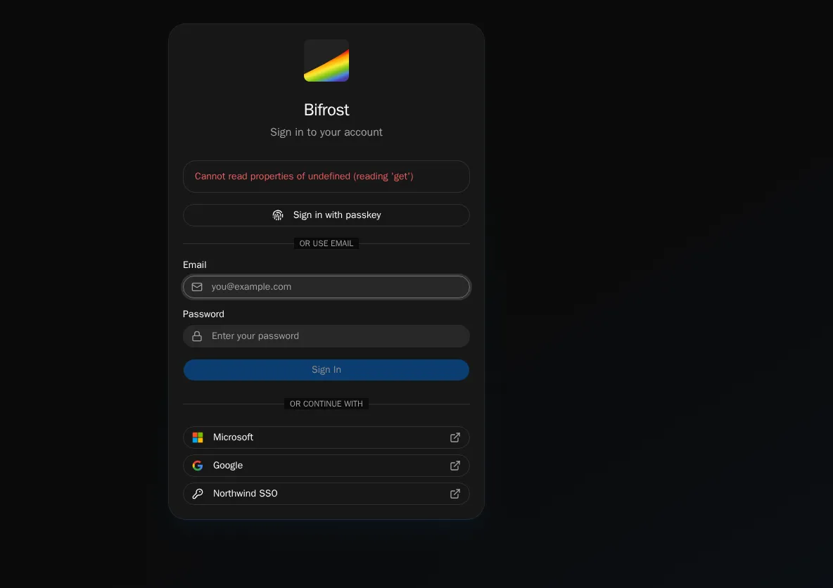 Login Page with SSO Buttons