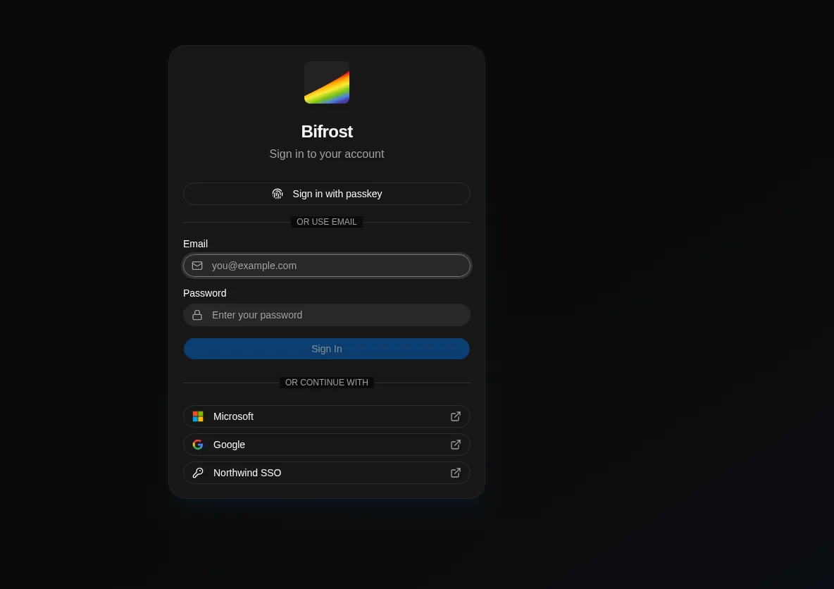 Login Page with SSO Buttons