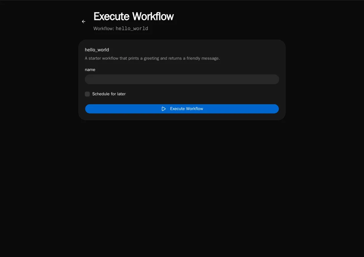 Schedule for later checkbox on the execute dialog