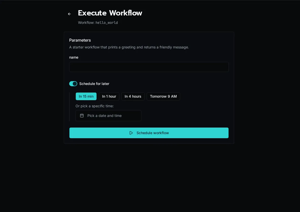 Quick picks and date-time picker expanded