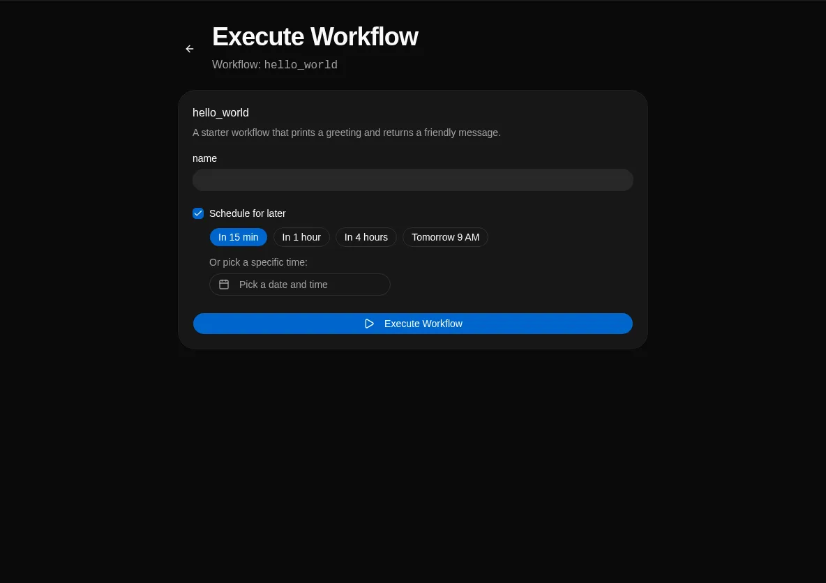 Quick picks and date-time picker expanded