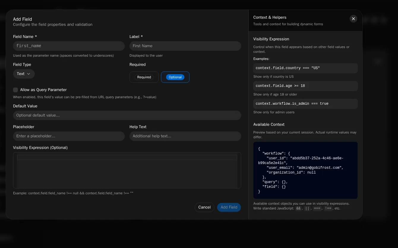 Visibility Expression Configuration